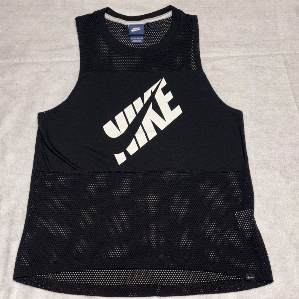 Nike XS Black and White Mesh Tank